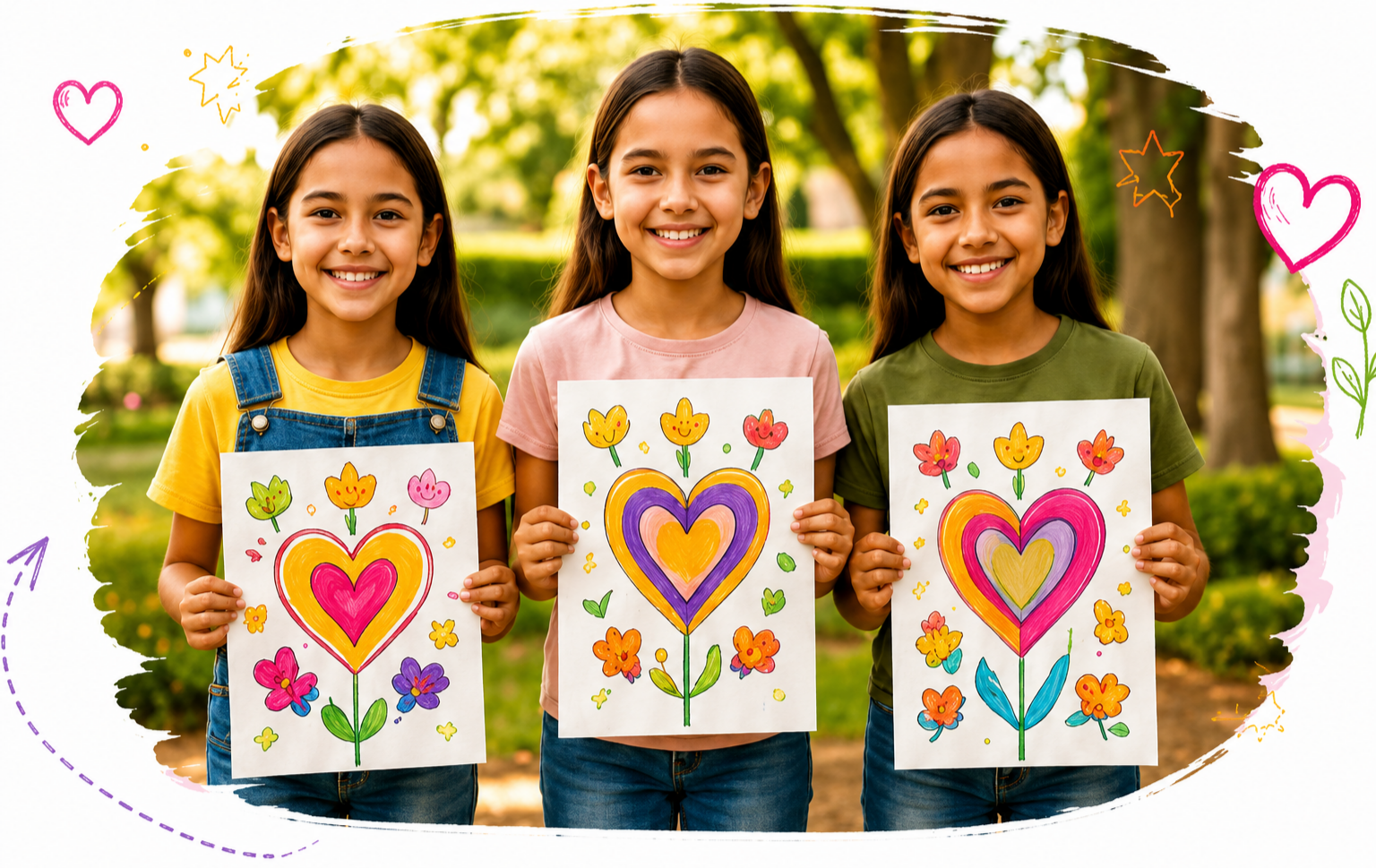 Children sharing handmade creations at a community market